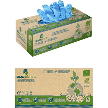 Food Grade Disposable Gloves, Tri-polymer Palm, Blue, Tri-polymer