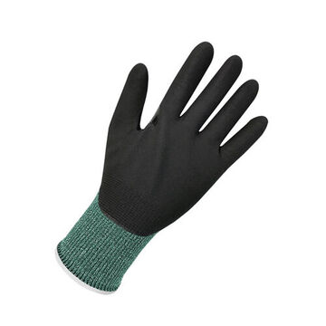 Coated Gloves, Foam Nbr Palm, Green, Hppe