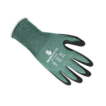 Coated Gloves, Foam Nbr Palm, Green, Hppe