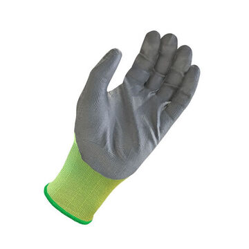 Gloves Dipped Coated, Hppe Palm, Gray, Yellow, Hppe