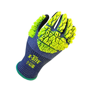 Gloves Dipped Coated Hppe Palm, Blue, Yellow, Hppe