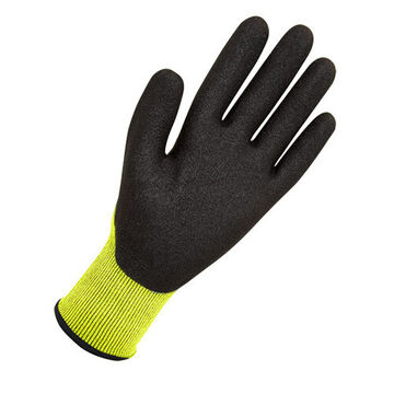 Coated Gloves, X-Large, Foam Polyurethane Palm, Black/High Visibility Yellow, Dyneema Shell