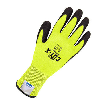 Coated Gloves, X-Large, Foam Polyurethane Palm, Black/High Visibility Yellow, Dyneema Shell