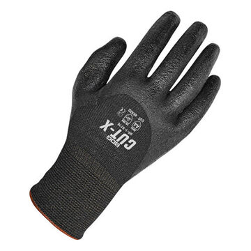 Coated Gloves, X-Large, Foam NBR Palm, Black, Kevlar Shell