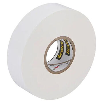 Multi Colored Electrical Tape, 66 ft lg, 3/4 in wd, 7 mil Thk, Vinyl, White