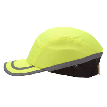 Baseball Bump Cap, Universal Hat, High Visibility Lime, Cotton, Polyester