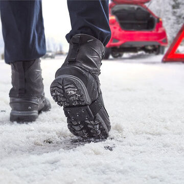 Ice Cleats Mid-sole, Unisex, Polymer Blend, Tungsten Carbide Spike, Elastic Strap, Black