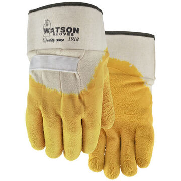 Dipped Coated Gloves, Universal, Yellow, Cotton