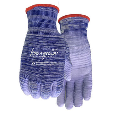 Lite As A Feather Coated Gloves, Polyurethane Coated Palm, Blue/black, Seamless Polyester