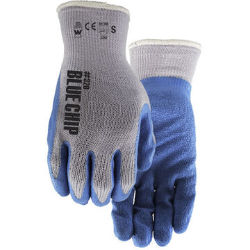 Blue Chip Coated Gloves, Gray/blue, Natural Rubber Latex