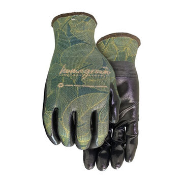 Coated Gloves, Green, Left And Right Hand, Nitrile