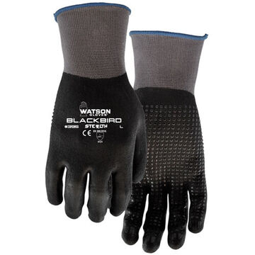 Gloves Blackbird Coated, Gray/black, Nitrile