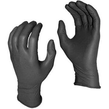 Disposable Gloves, 2X-Large, Black, Nitrile