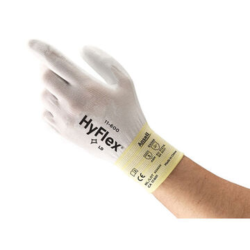 Gloves Light-duty, Black/white, Left And Right Hand, Polyurethane, Nylon