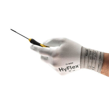 Gloves Light-duty, Black/white, Left And Right Hand, Polyurethane, Nylon