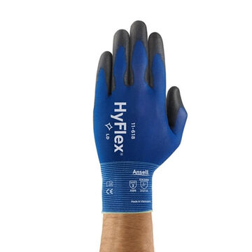Light-duty Gloves, Dark Blue, Left And Right Hand, Polyurethane, Nylon