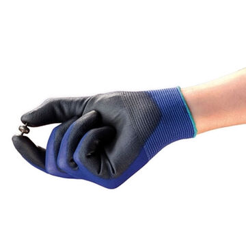 Light-duty Gloves, Dark Blue, Left And Right Hand, Polyurethane, Nylon