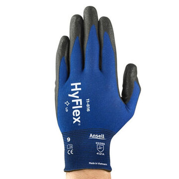 Ergonomic, Light-duty, Multi-purpose Gloves, Foam Nitrile Palm, Blue, Left And Right Hand