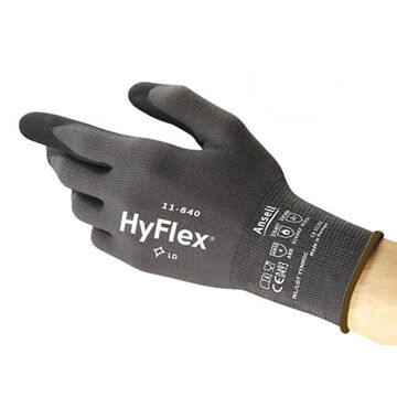 Ergonomic, Light-duty, Multi-purpose Gloves, Foam Nitrile Palm, Black, Gray, Left And Right Hand