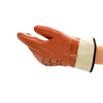 Gants résistants, No. 10, paume en PVC, marron