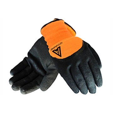Gants de service moyen, paume en nitrile, orange haute visibilité, main gauche et main droite