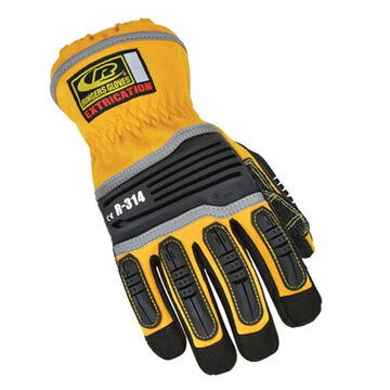Extrication Gloves, High Visibility Black, Cut And Sewn, Kevlar Stitched