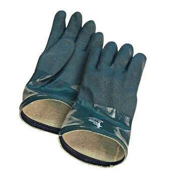 Gants, coupe unique, paume en PVC à double trempage, vert, coque en PVC à double trempage