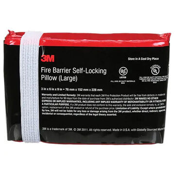 Self Locking Fire Barrier Pillow, 9 in lg, 6 in wd, 3 in ht, 3 hr Fire Rating
