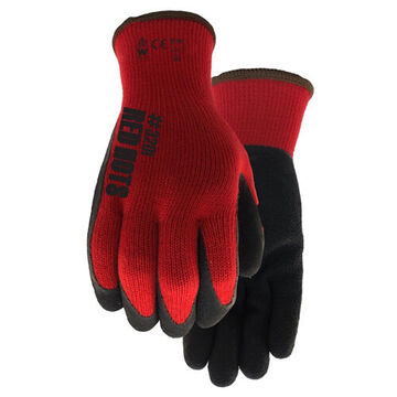 Full Finger Gloves, Red, Poly/cotton/latex