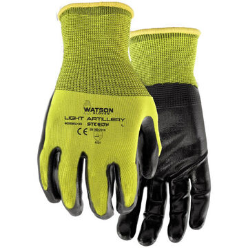 Light Artillery Gloves, Nitrile Palm, High Visibility Yellow