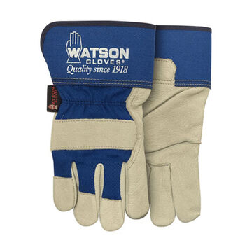 Gloves Ms Liberty, Universal, Blue, Cotton Back, Pigskin Leather