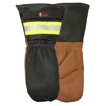 Mule Gloves, Cowhide Leather Palm, Black/brown, Pigskin Leather