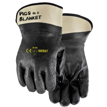 Double Dipped Gloves, One Size, Black, NBR/PVC