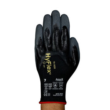 Gants à double trempage, ergonomiques, usage moyen, paume en nitrile, gris, main gauche et main droite