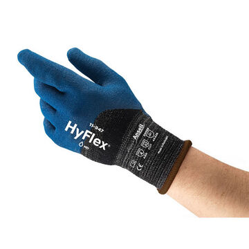 Medium-duty Gloves, Polyurethane, Nitrile Palm, Black, Left And Right Hand