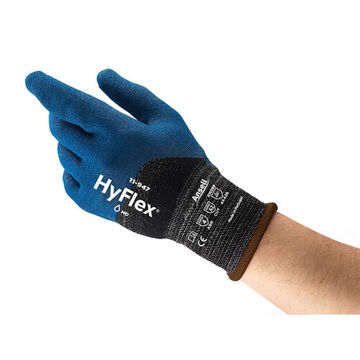 Gants de service moyen, polyuréthane, paume en nitrile, noir, gaucher et droitier