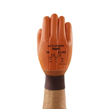 Gants résistants, No. 10/très grand, paume en PVC, marron