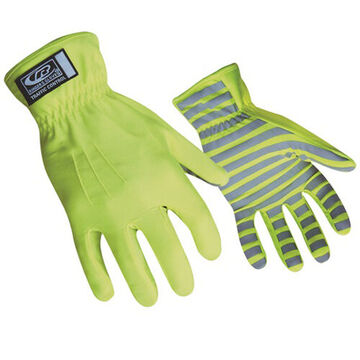 Traffic Control Gloves, High Visibility Yellow, Cut And Sewn