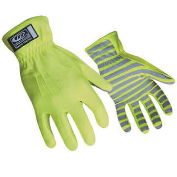 Gants de contrôle de la circulation, jaune haute visibilité, coupés-cousus