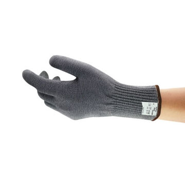Ansell Edge 48-703 Gray 10 Polyethylene Cut-Resistant Gloves - Leather Palm Coating - 48-703/10