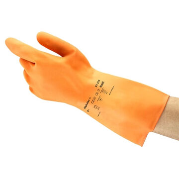 Gloves, Orange, Natural Rubber Latex