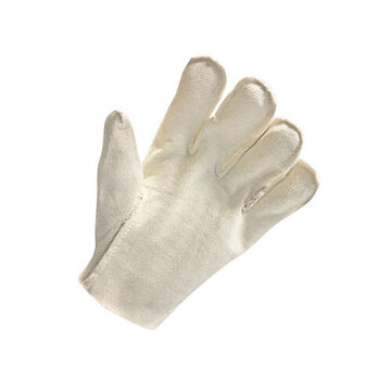 Gants, universels, blancs, pouce trapézoïdal, molleton de coton