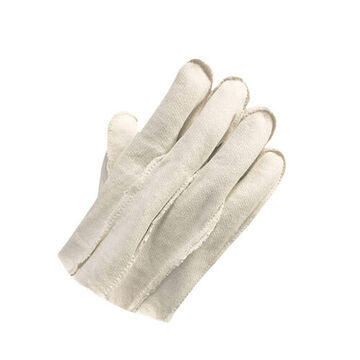 Gants, universels, blancs, pouce trapézoïdal, molleton de coton