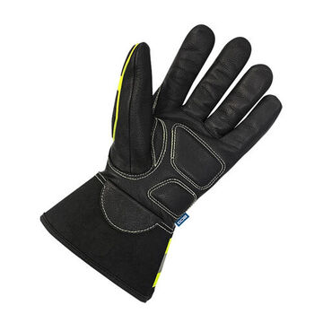 Gloves, X-large, Goatskin Grain Leather Palm, Black, Cut And Sewn, Goatskin Leather