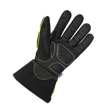 Gloves, X-large, Goatskin Grain Leather Palm, Black, Cut And Sewn, Goatskin Leather