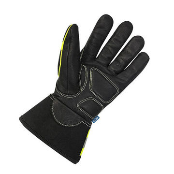 Gloves, Goatskin Grain Leather Palm, Black, Cut And Sewn, Goatskin Leather