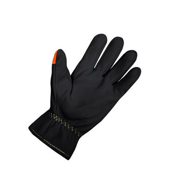 Cold Condition Gloves, Medium, Grain Goatskin Palm, Black/Orange, Left and Right Hand, Goatskin Grain Leather, TPR Guard