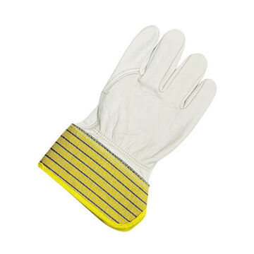 Gants d'installateur, 2X-Large, paume en cuir de vachette pleine fleur, blanc, main gauche et droite, cuir de vachette