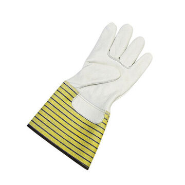 Gloves Cold Condition, Grain Cowhide Palm, Blue/yellow, Cowhide