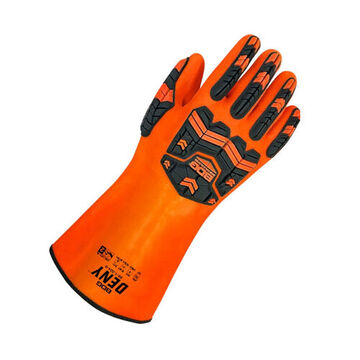 Gloves, Orange, Pvc